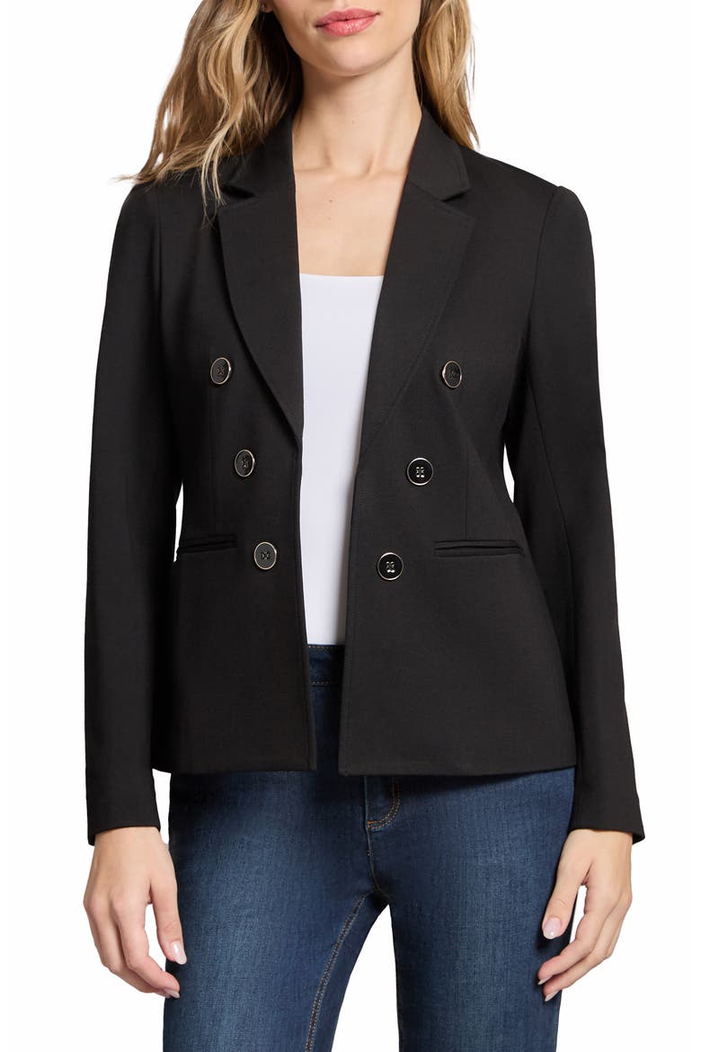 Faux Double Breasted Jacket, Main, color, JONES BLACK