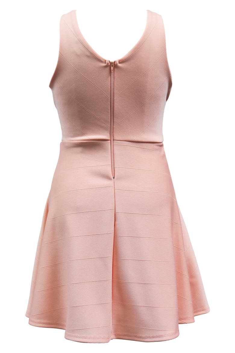 Knotted Skater Dress, Alternate, color, PEACH