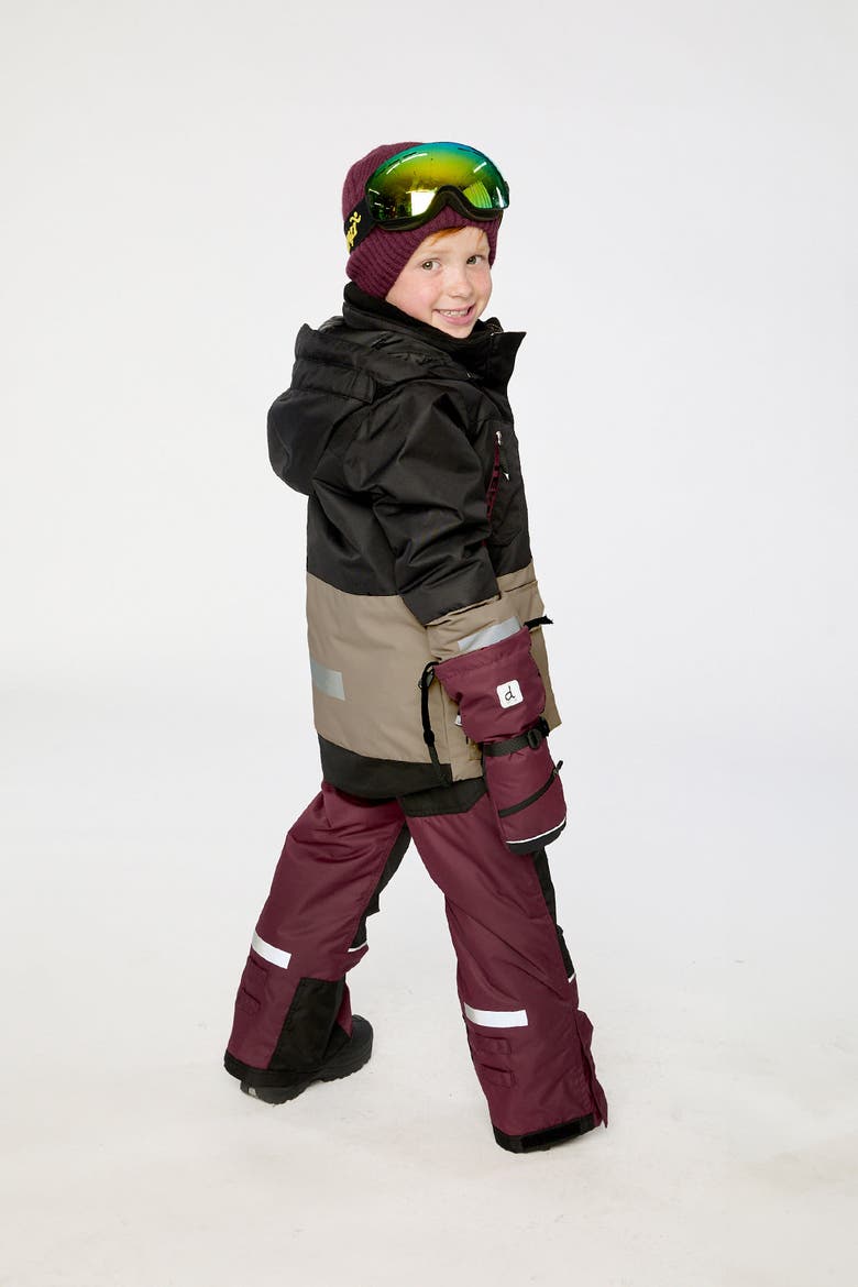 Teknik Fleece Lined Jacket & Pants Two Piece Snowsuit, Alternate, color, Black, Beige and Burgundy