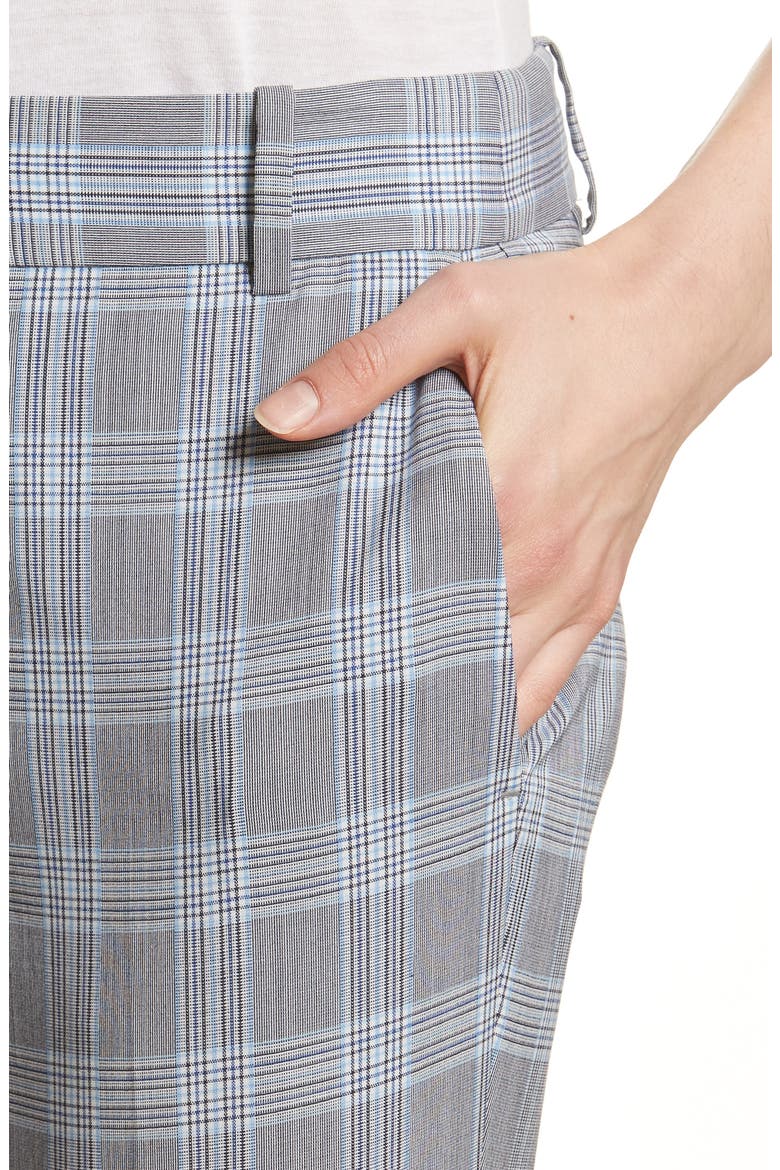 Maple Check 2 Straight Crop Trousers, Alternate, color, WHITE