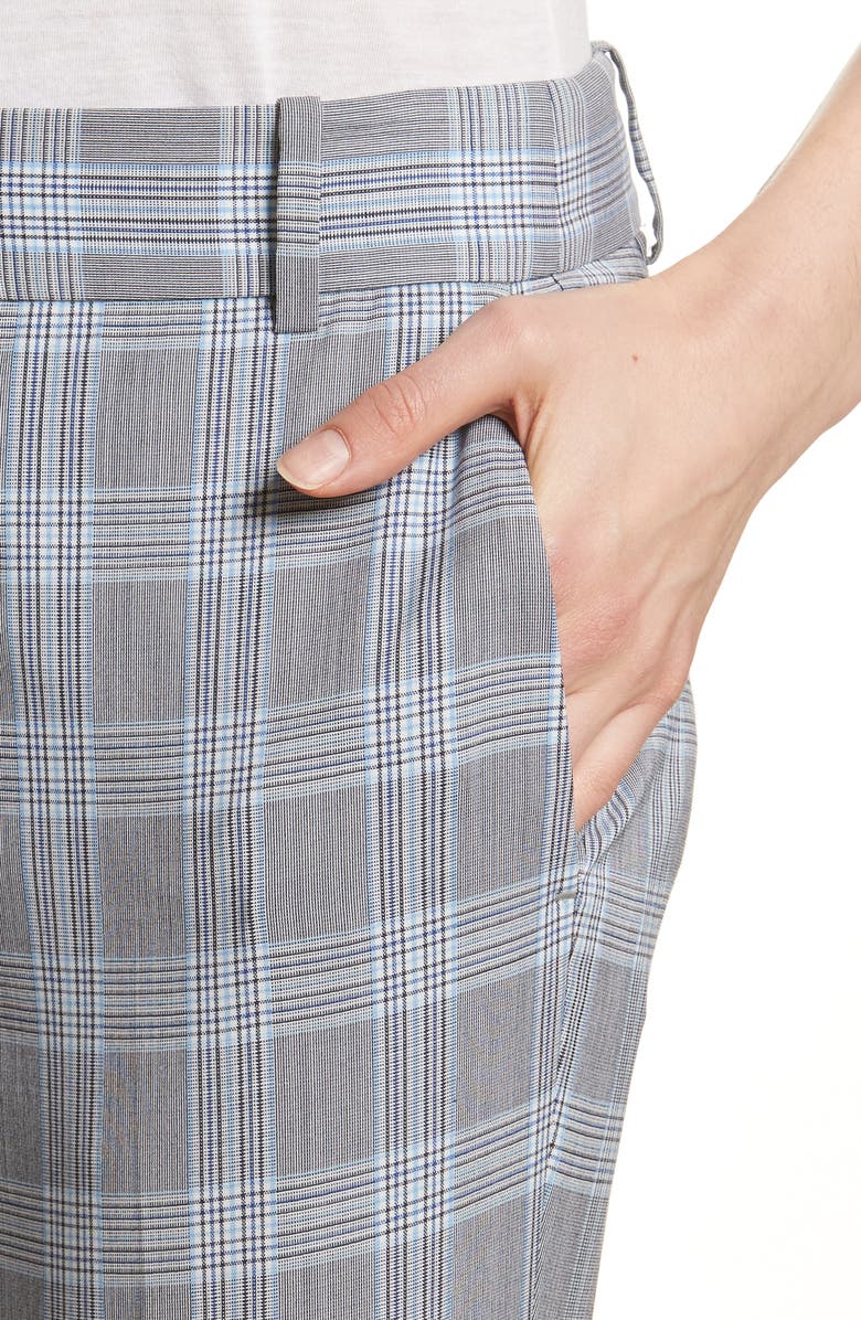 Theory Maple Check 2 Straight Crop Trousers, Alternate, color, 