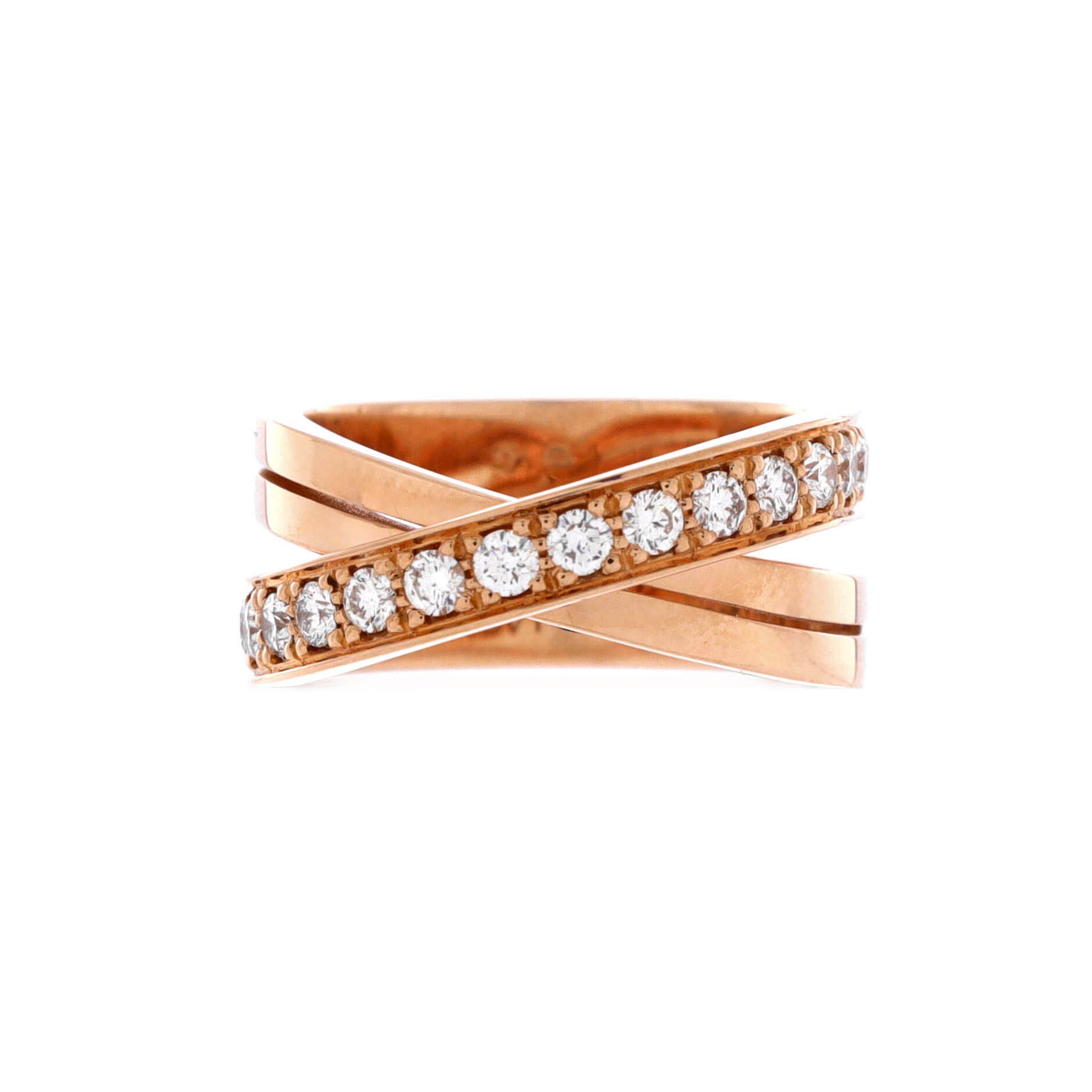 Etincelle de Cartier Crossover Ring 18K Rose Gold and Diamonds, Main, color, Metallic Gold