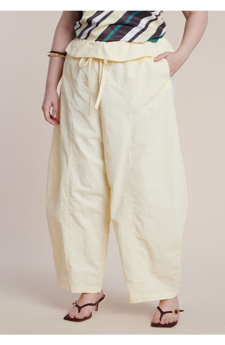 ELOQUII Foldover Tie Waist Pant, Main, color, Sunlight Yellow