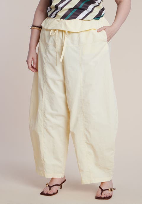 Foldover Tie Waist Pant (Plus)