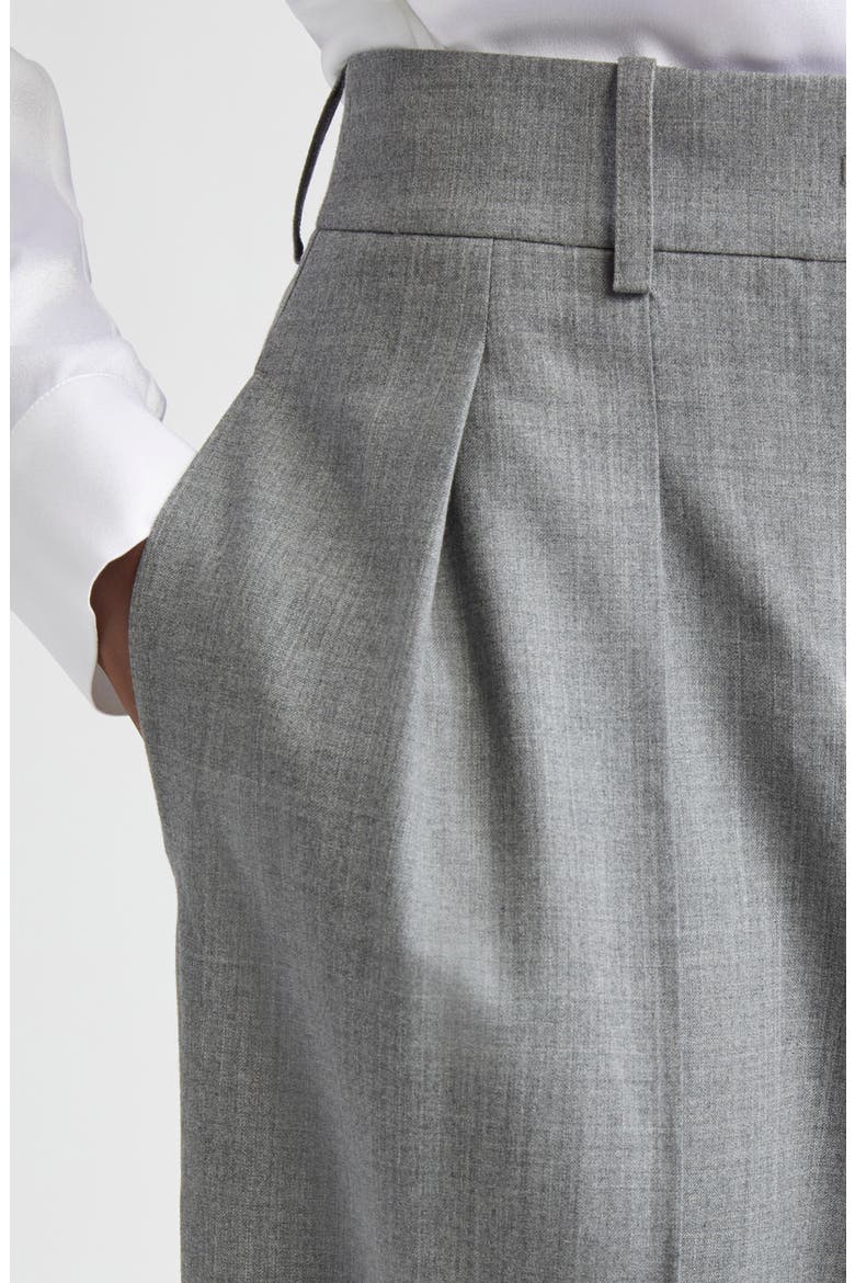 Pleated Slouch Stretch Wool Trousers, Alternate, color, BANKER MELANGE