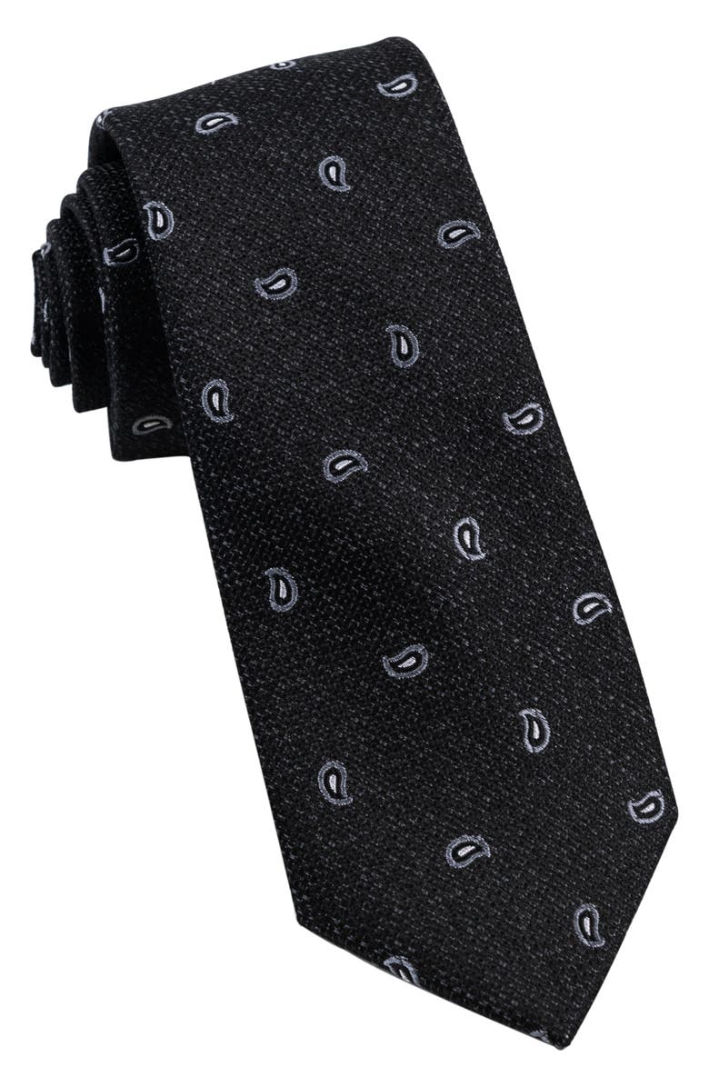 W.R.K Paisley Silk Tie, Main, color, Black