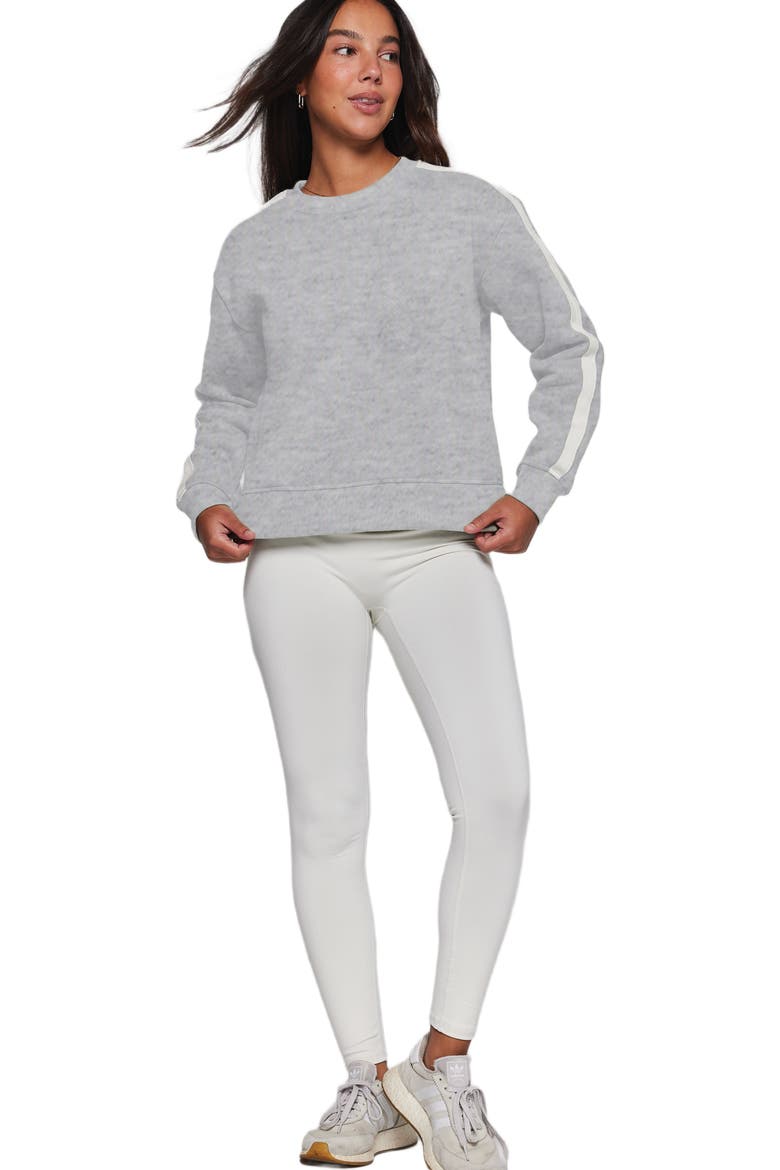Sideline Fleece Sweatshirt, Alternate, color, Heather Grey/White