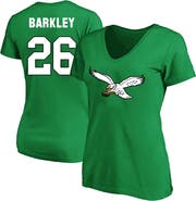 FANATICS Women's Saquon Barkley Kelly Green Philadelphia Eagles Plus Size Fair Catch Name & Number Scoop Neck T-Shirt