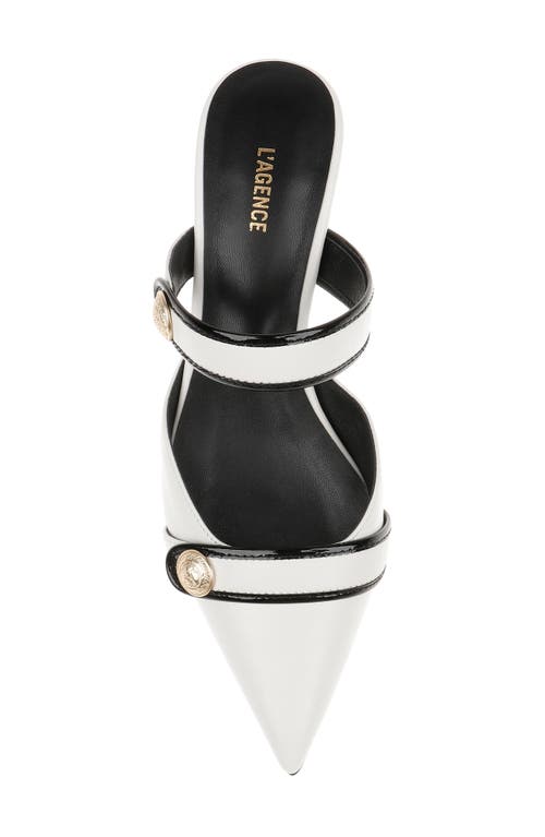 L AGENCE L'AGENCE GILLIANE MARY JANE POINTED TOE KITTEN HEEL MULE