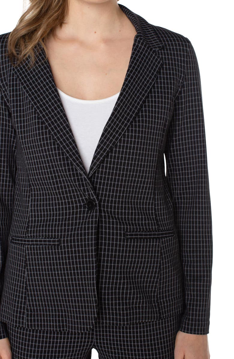 Liverpool Los Angeles Grid Fitted Blazer, Alternate, color, 