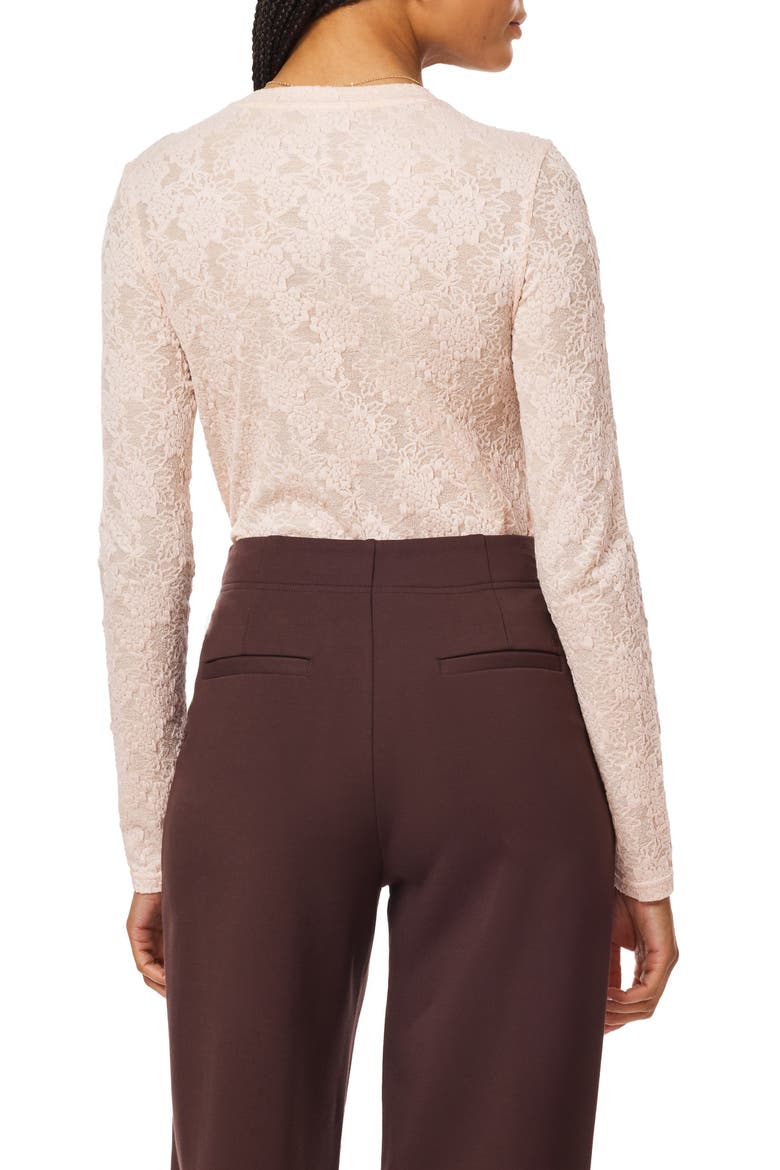 Floral Lace Long Sleeve Knit Top, Alternate, color, BLUSH