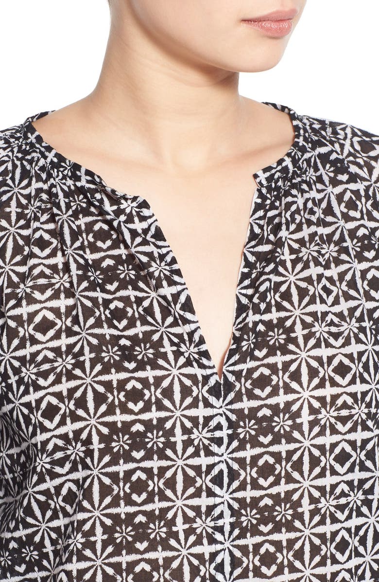 VELVET by Graham & Spencer Cotton Voile Peasant Blouse, Alternate, color,