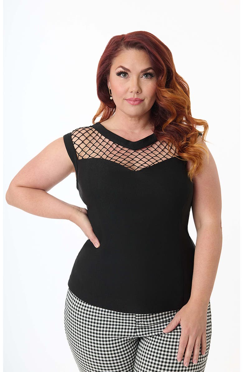 Unique Vintage Plus Size Diamond Cutout Top, Main, color, 