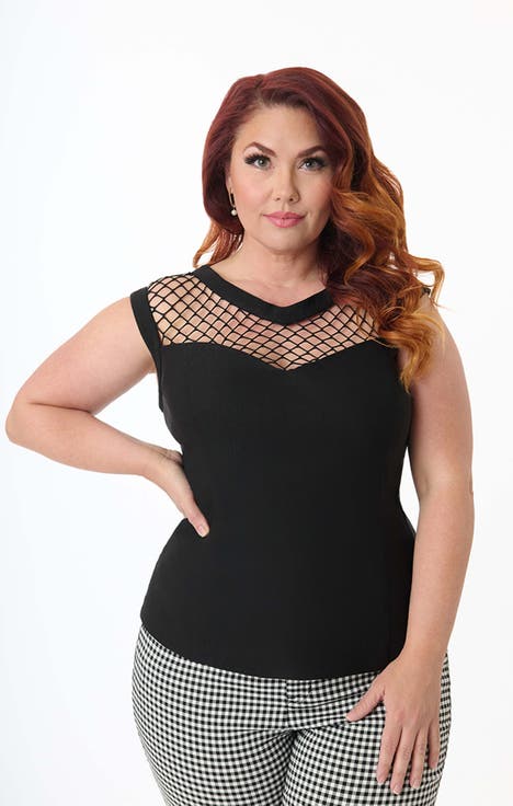 Plus Size Diamond Cutout Top