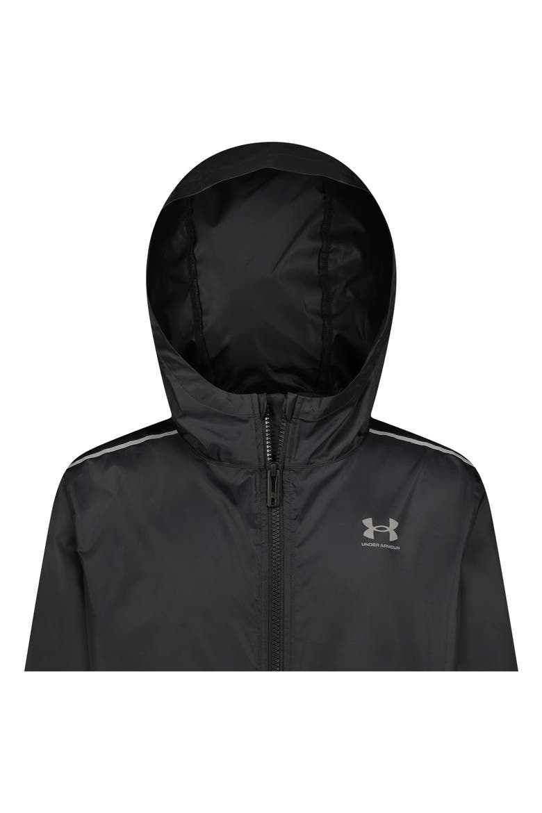 Kids' Madeweather Hooded Windbreaker Jacket, Alternate, color, BLACK
