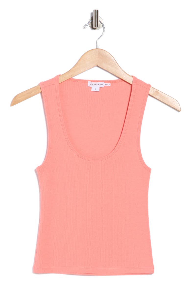 Scoop Neck Micro Rib Tank, Alternate, color, LIGHT CORAL