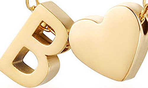 Jane Basch Designs Initial Heart Pendant Necklace In Gold