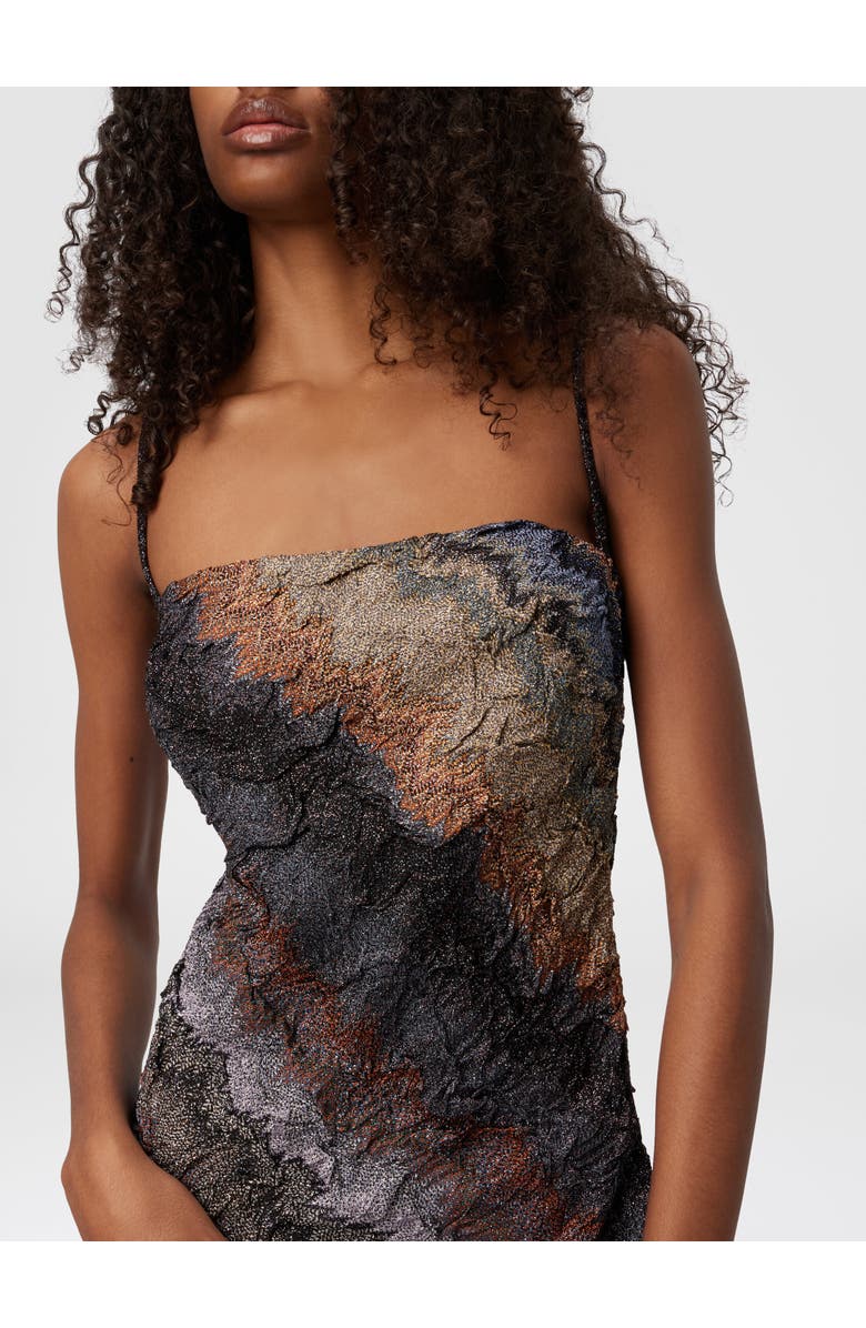 Missoni Mini Dress In Raschel Fabric, Alternate, color, Blue