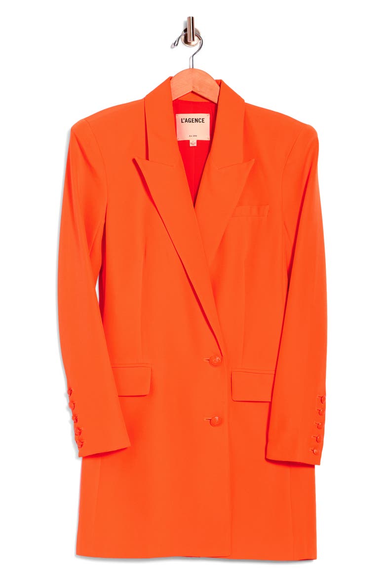 Marlee Long Sleeve Mini Blazer Dress, Alternate, color, GLOW ORANGE