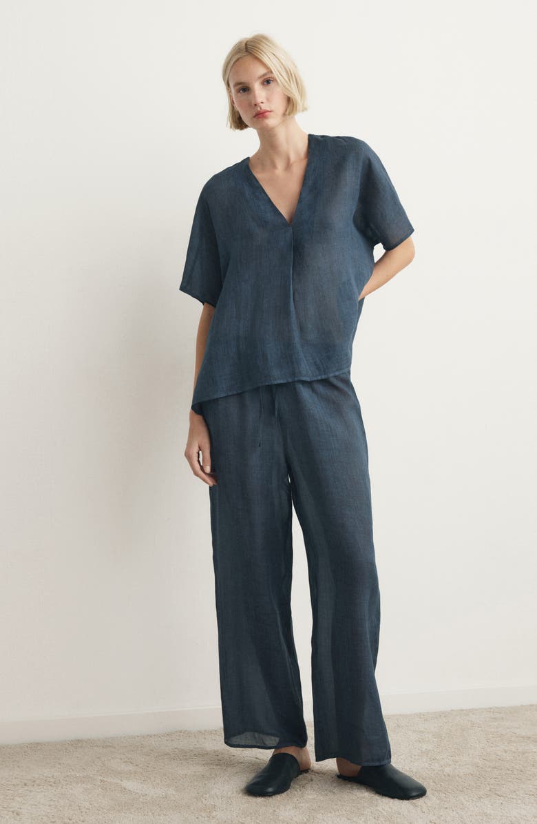 MANGO Ramie Top, Alternate, color, Ink Blue