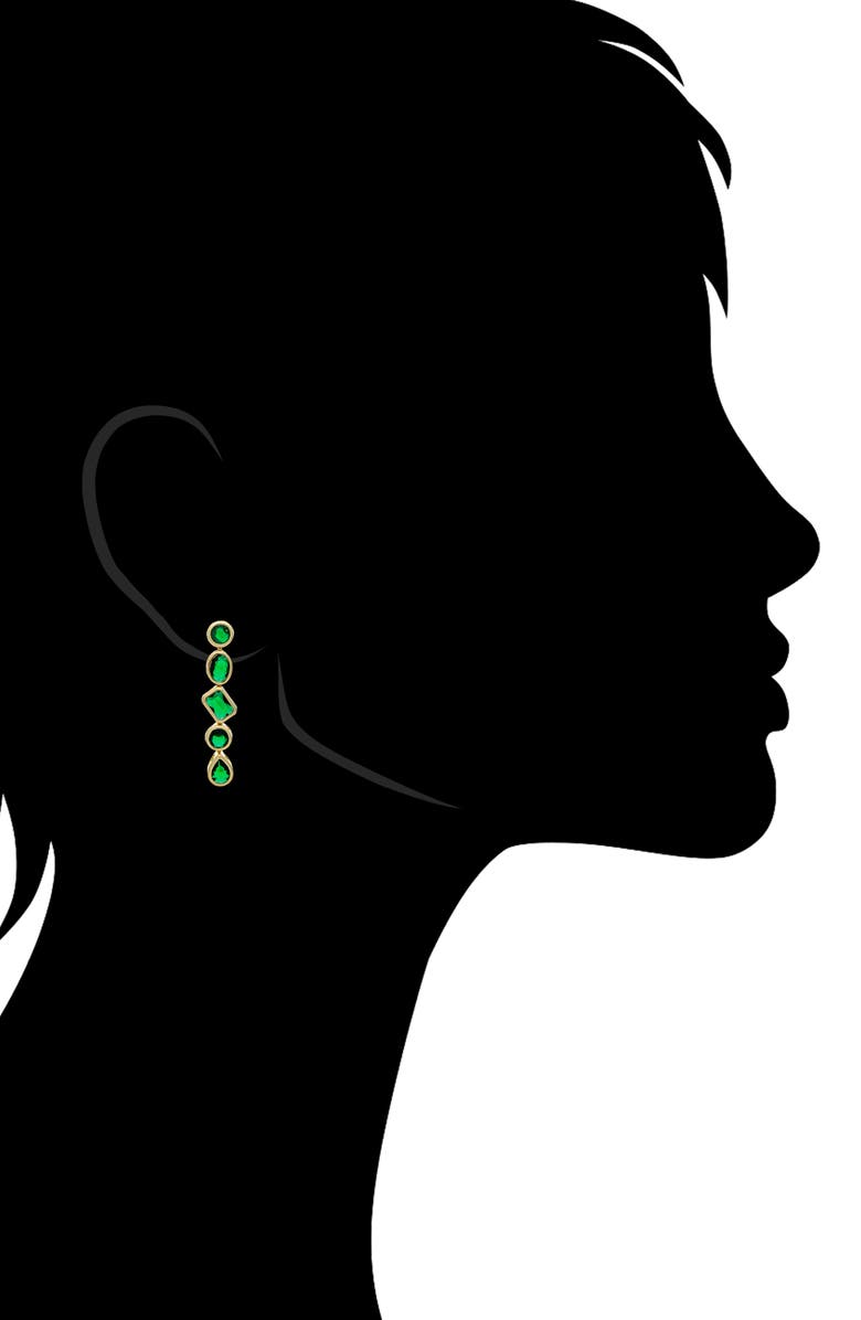 RIVKA FRIEDMAN Mixed Cut Linear Drop Earrings, Alternate, color, Emerald