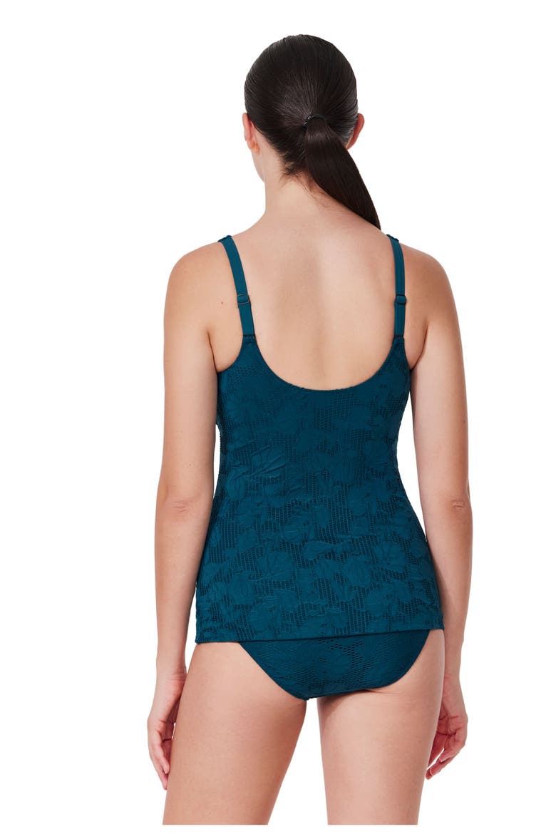 Jolene Textured V Neck Tankini Top, Alternate, color, Petrol
