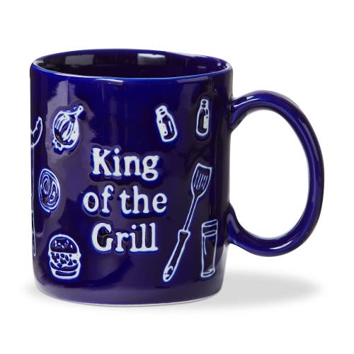 Tag King Of The Grill Mug Blue Stoneware Summer