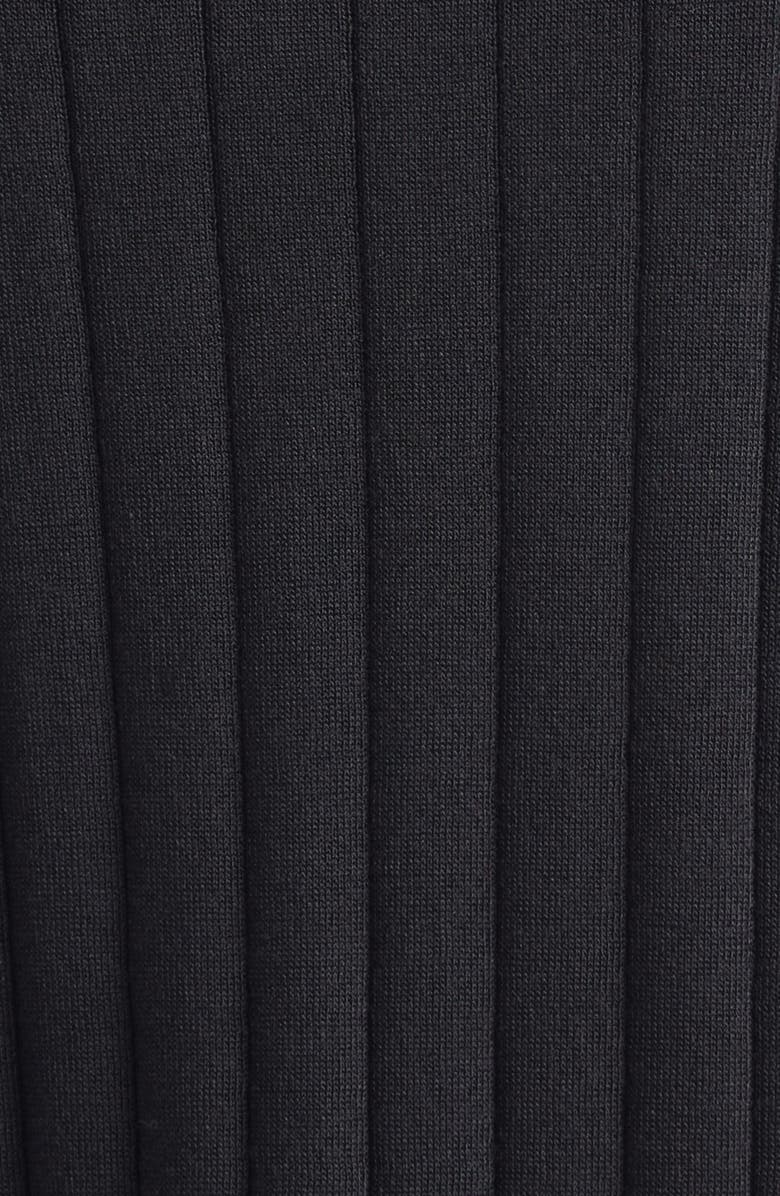 Wales Bonner Roots Long Sleeve Rib Polo, Alternate, color, Black