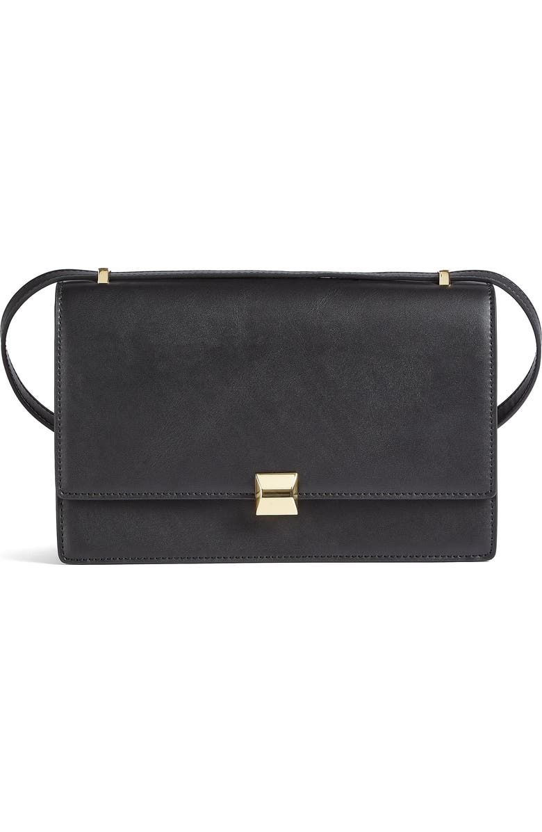 LK Bennett Ottie Structured Crossbody Bag, Main, color, Black