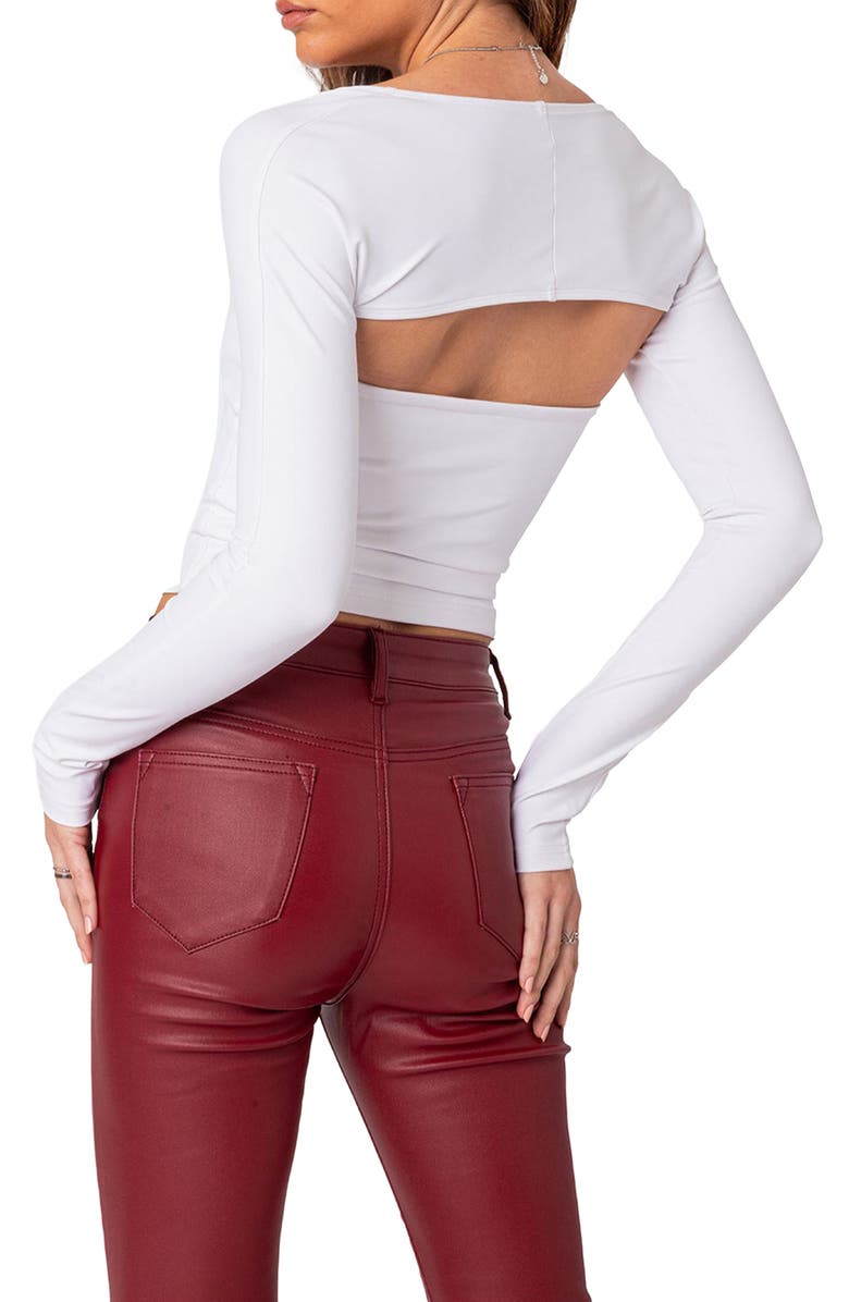 EDIKTED Sora Strapless Top & Shrug, Alternate, color, White