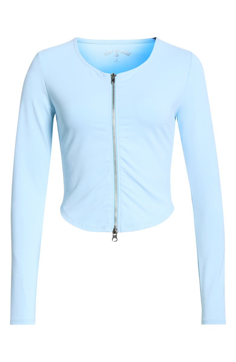 Year of Ours Crop Zip Cardigan, Alternate, color, Sky