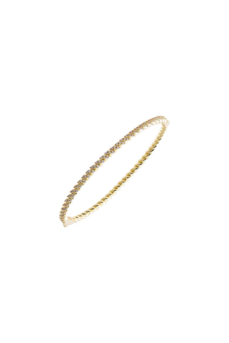 Bezel Set CZ Tennis Bangle, Alternate, color, Gold