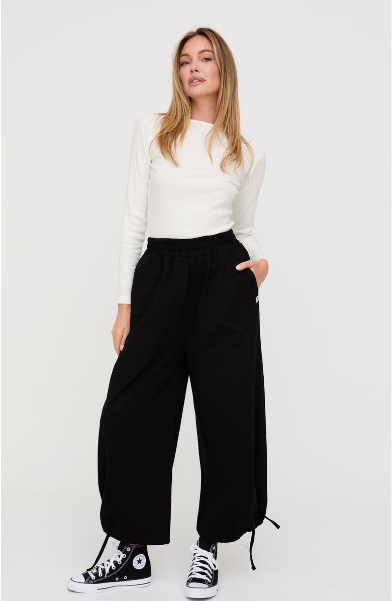 Turtledove London Organic Cotton Kit trouser, Alternate, color, Black