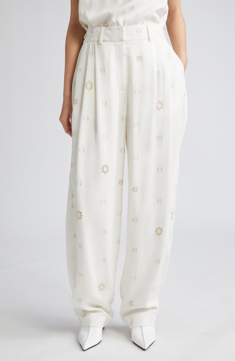 Stella McCartney Foil Dot Banana Leg Trousers, Main, color, 