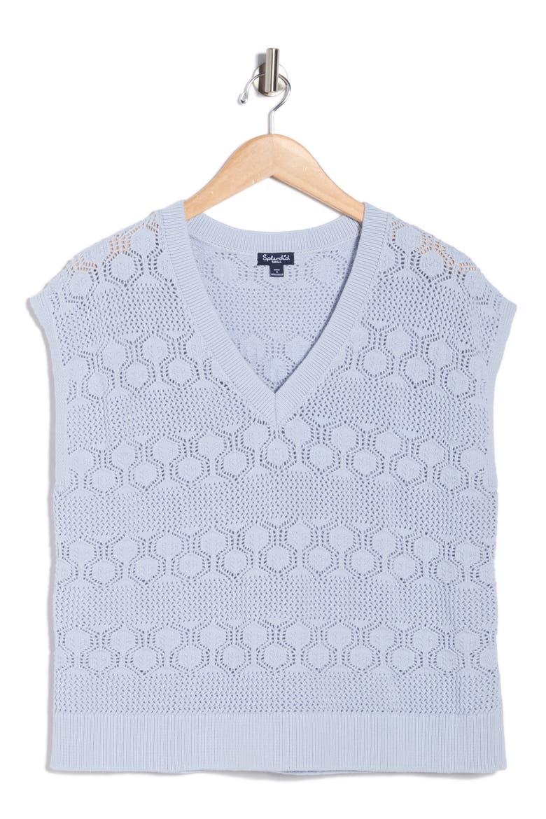 Honore Short Sleeve Sweater, Alternate, color, COUNTRY AIR BLUE