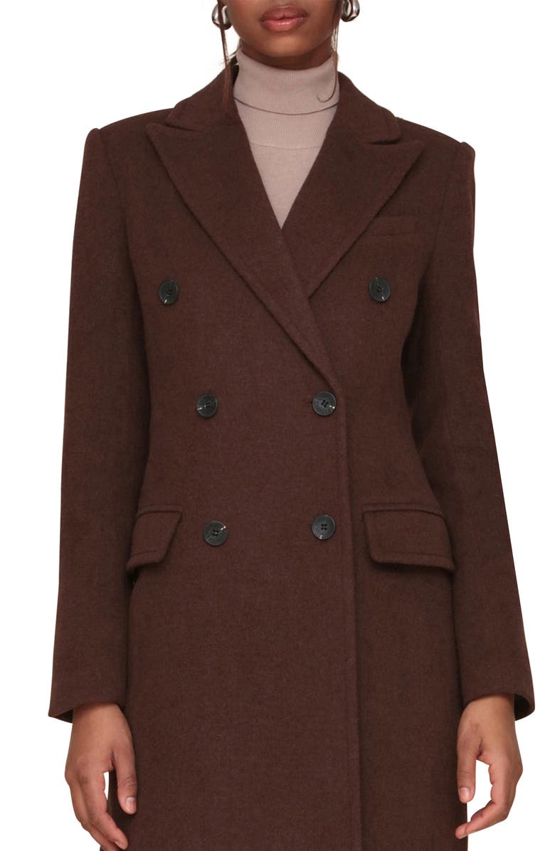 Avec Les Filles Hourglass Double Breasted Coat, Alternate, color, 