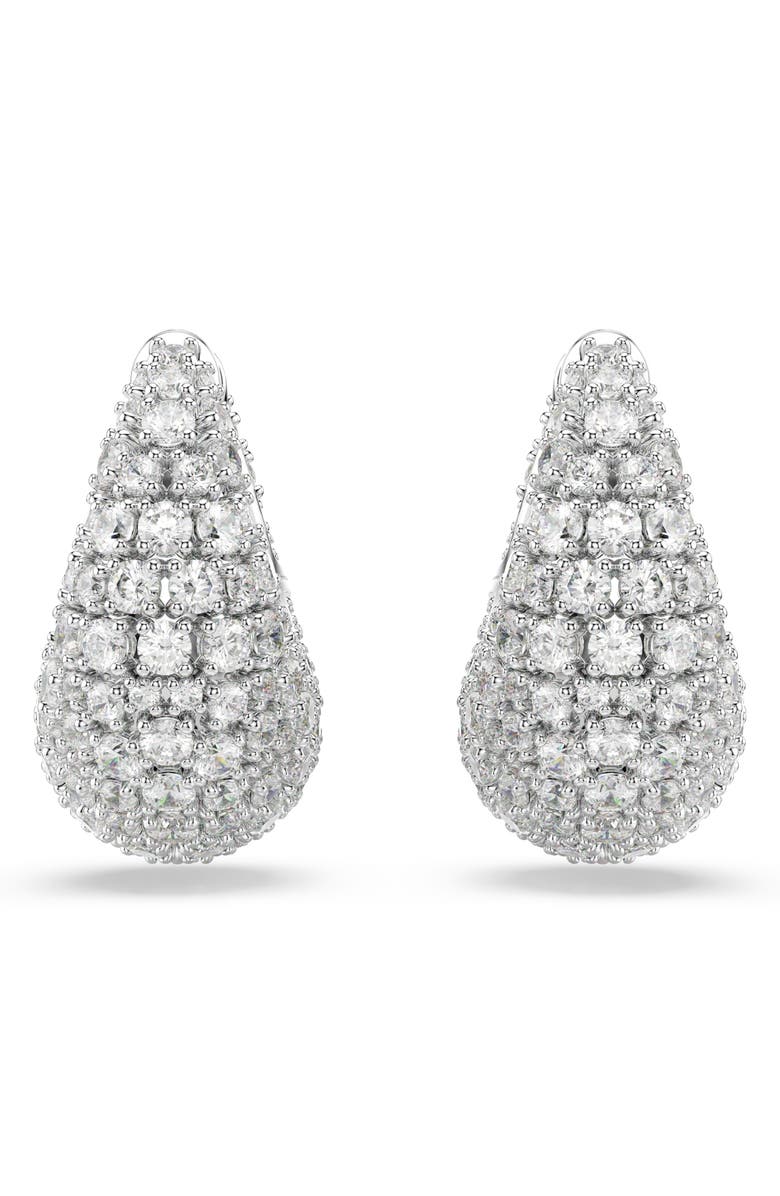 Swarovski Sublima Crystal Hoop Earrings, Alternate, color, White/ Silver