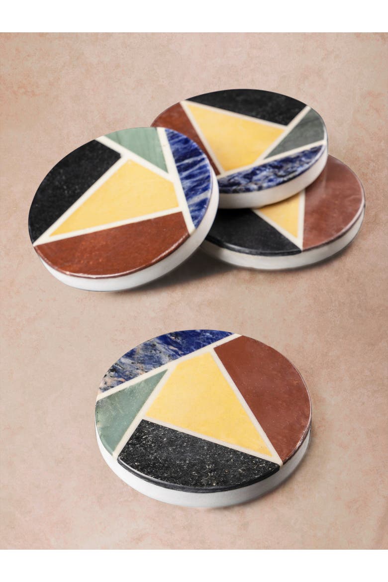 Bennett Marble Coasters, Main, color, White