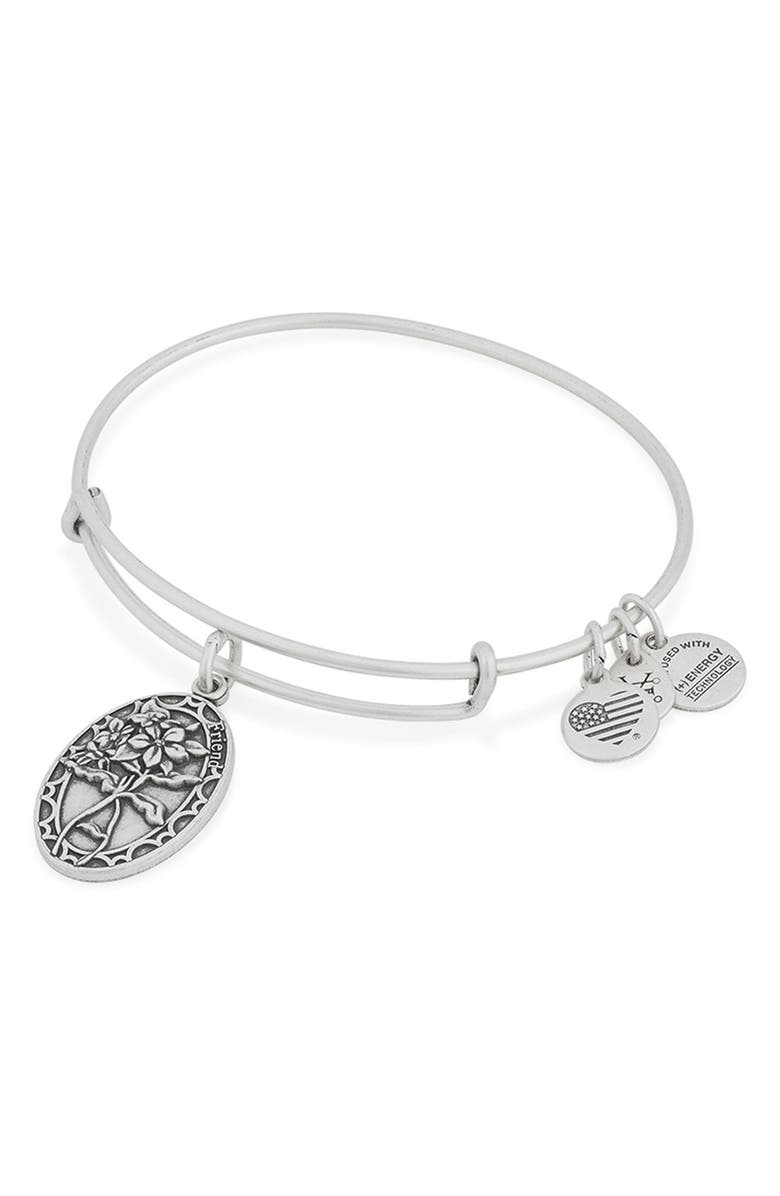 Alex and Ani 'I Love You Friend' Expandable Wire Bangle, Alternate, color,