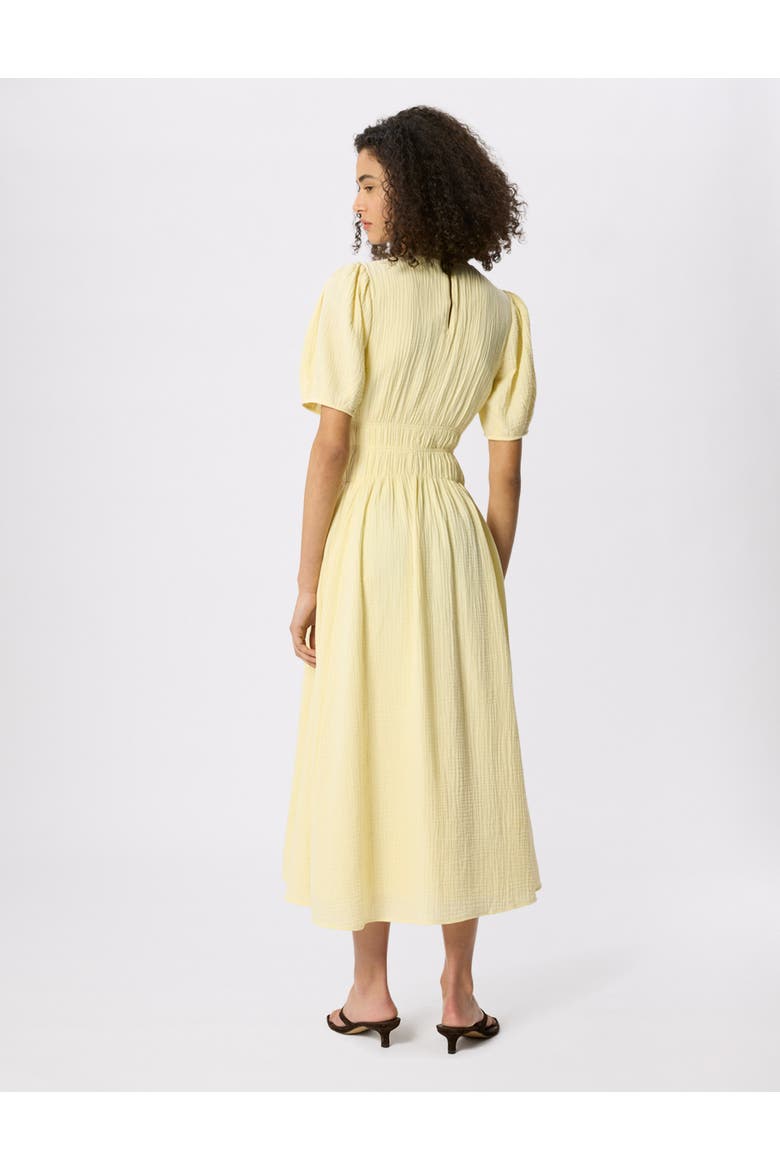 Gathered Textured Midi Dress, Alternate, color, Butter