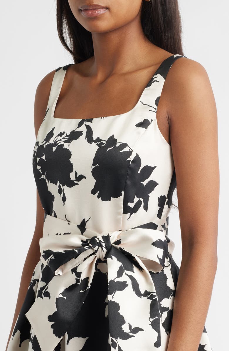 Julia Jordan Sleeveless Cocktail Dress, Alternate, color, Black Cream