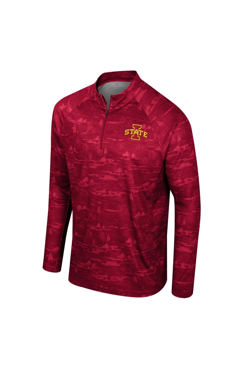 COLOSSEUM Men's Colosseum Cardinal Iowa State Cyclones Carson Raglan Quarter-Zip Jacket, Alternate, color, Cardinal