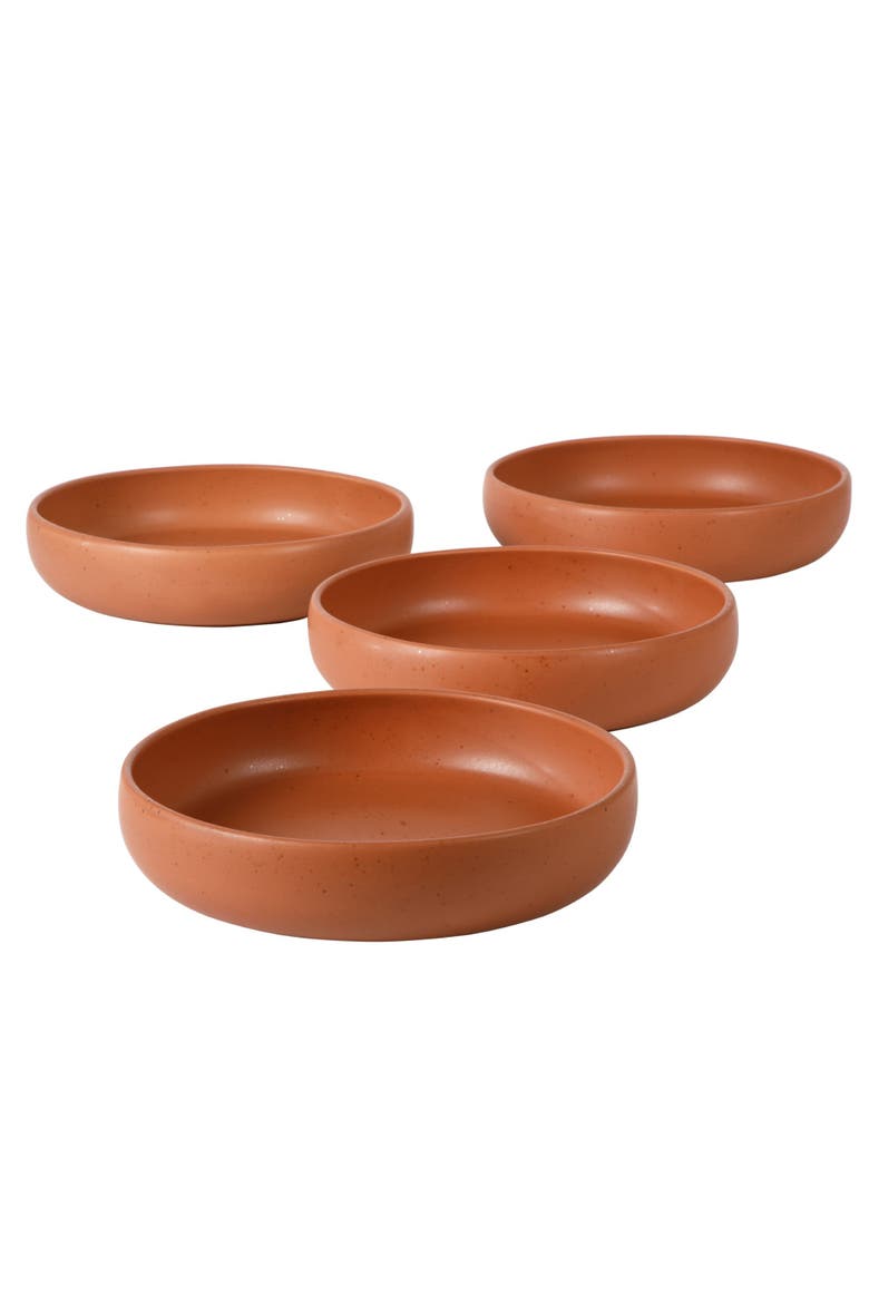Corsica Clay 4 Piece Meal, Dinner, Pasta Bowl Set, Alternate, color, Burnt Apricot Terracotta