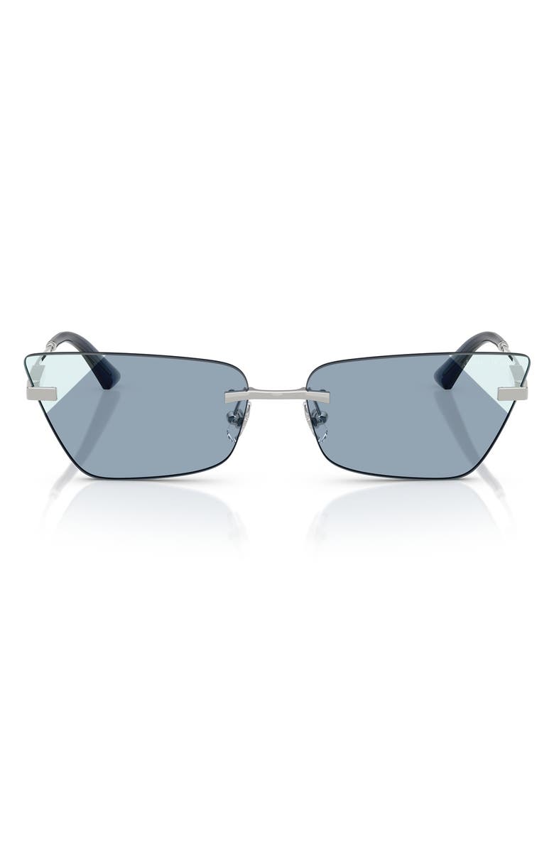 Jimmy Choo 60mm Cat Eye Sunglasses, Main, color, Silver