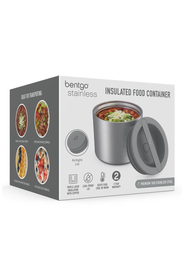 Stainless Steel Insulated Food Container - Aqua, Main, color, STAINLESS STEEL SILVER