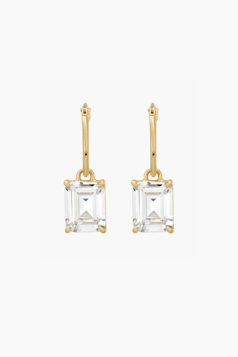 Sterling Silver 18k Gold Plated Lena Sparkle Earrings Holiday Gift Idea