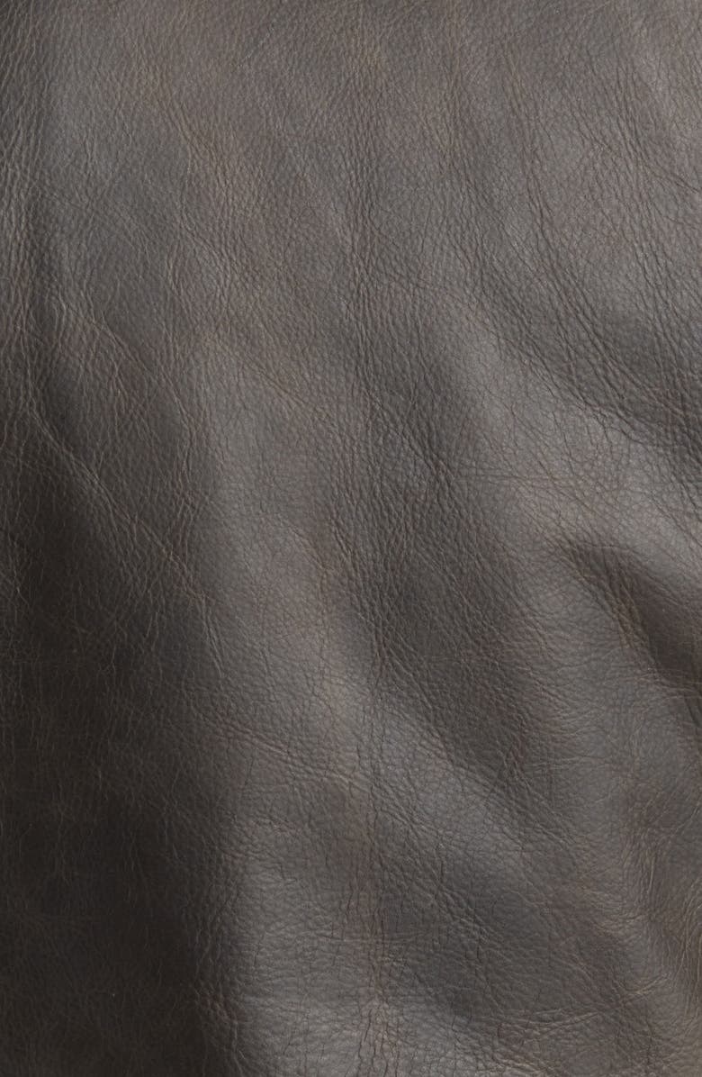 Schott NYC Cowhide Leather Moto Jacket, Alternate, color, Grey