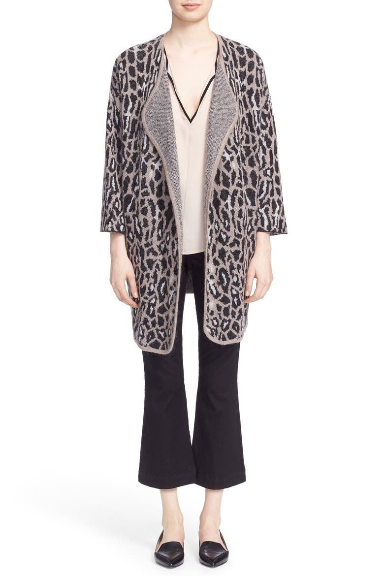 'Amone B' Split Neck Silk Blouse, Main, color, ALMOND W/ CAVIAR