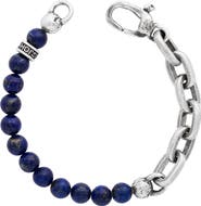 John Varvatos Men's Lapis Lazuli Bead & Chain Link Bracelet