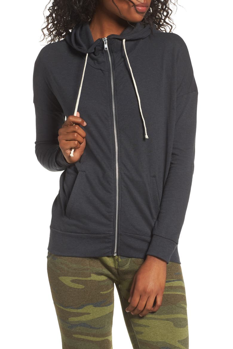 Cool Down Zip Hoodie, Main, color, ECO TRUE BLACK